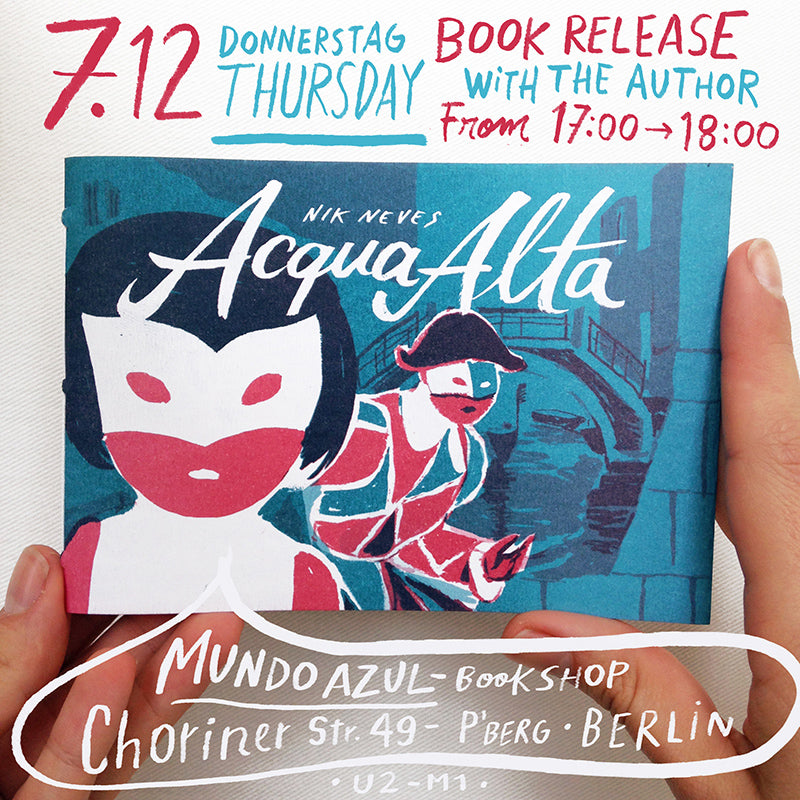 Bilderbuch aus Brasilien: "Acqua Alta". Mit Nik Neves (Illustrator) und Bebel Abreu (Verlag Bebel Books, Brasilien)